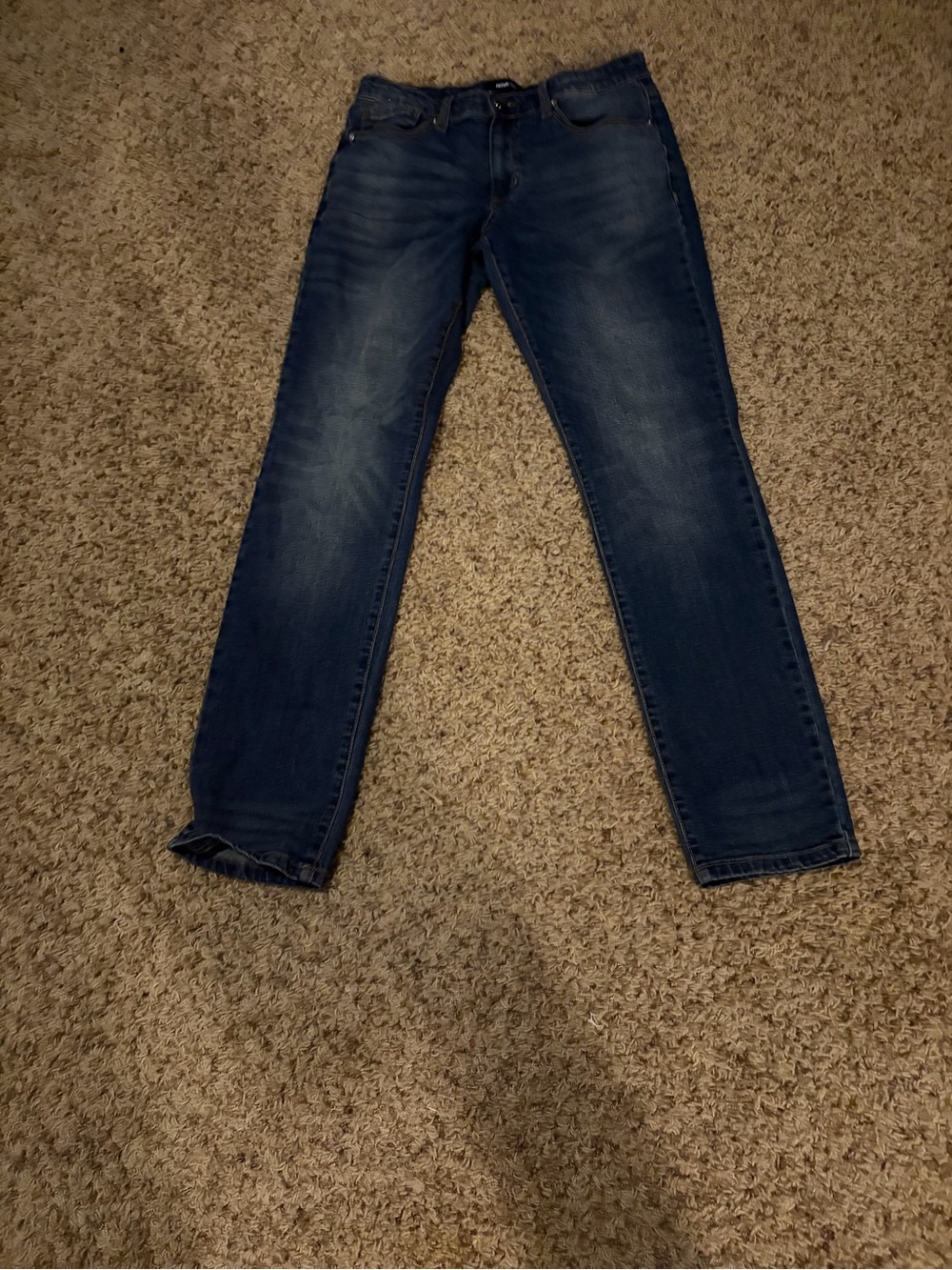 Men's Slim Dark Blue Jeans fashion, nova